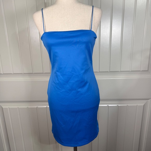 Alice + Olivia Dresses & Skirts - Alice + Olivia Blue Bodycon Mini Dress Womens 6 Nylon Stretch Cutout Back Y2K